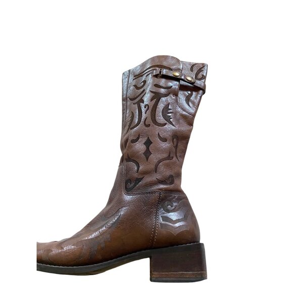 Matisse Creed Tooled Leather Boots Brown Size 8 - Picture 11 of 14